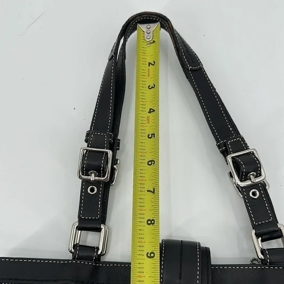 COACH Black & Gray Hampton Signature C Canvas Shoulder Bag Satchel Purse #F12643 - Picture 13 of 14